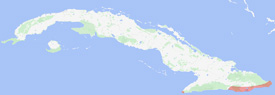 Range map of Tarentola crombiei